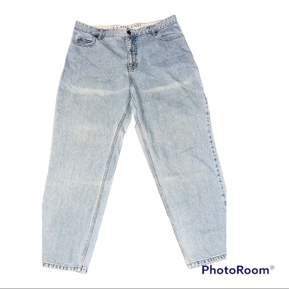 Lands’ End Light Blue Wash Jeans Women’s Relaxed Fit 16 P. Traditional Waist - Picture 3 of 9